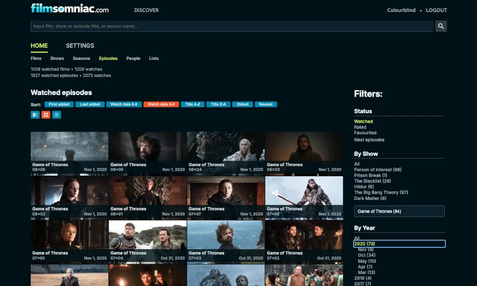 Filmsomniac demo account preview